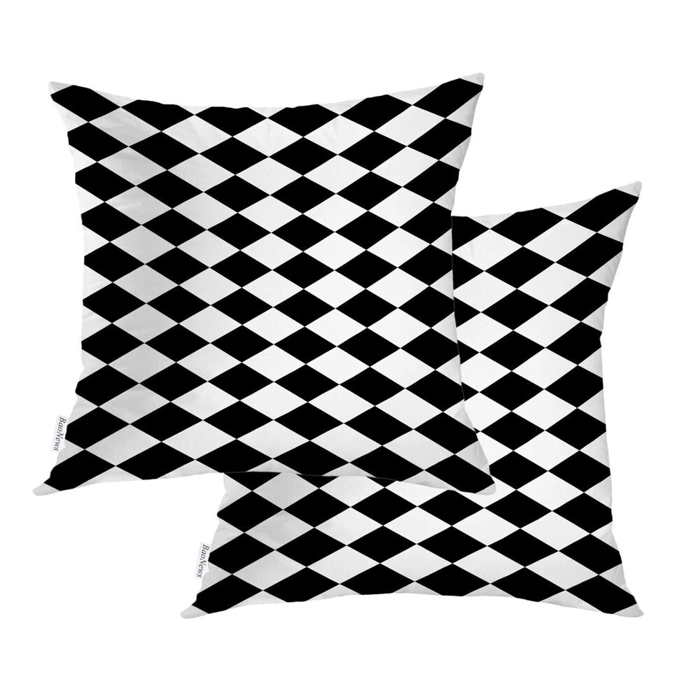 3980 Black White Diamond Throw Pillow Covers,Abstract Black and White